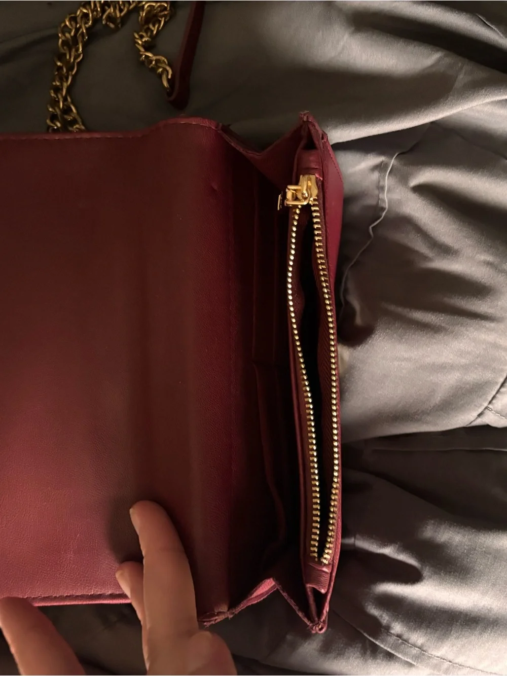Quilted Wine Red Chain Shoulder Bag - Designer Style